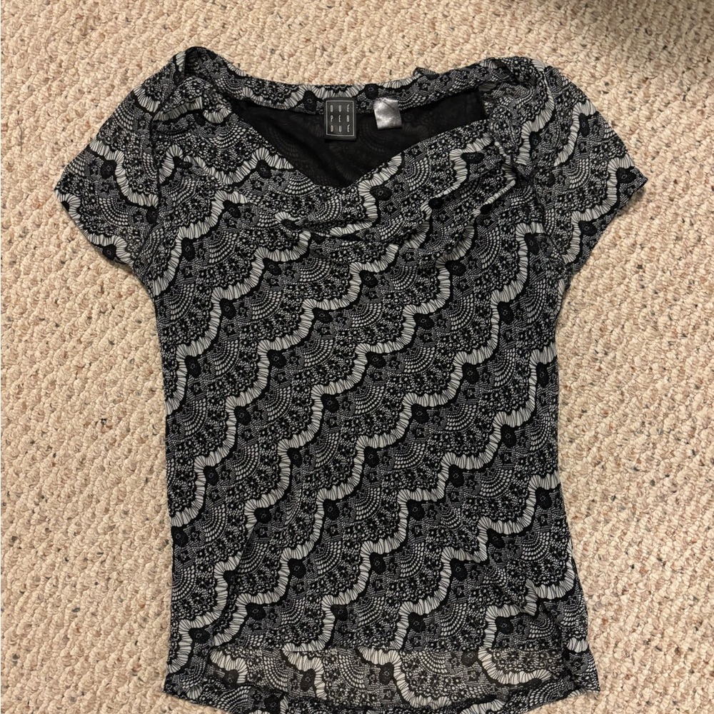 Due Per Due Patterned Women's Top